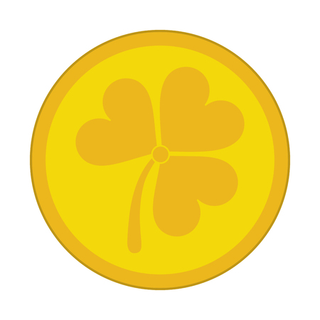 coin with clover or shamrock saint patricks day related icon image vector illustration designのイラスト素材
