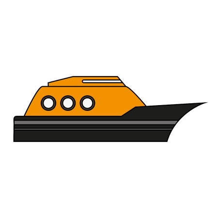 Yellow and black boat over white background vector illustrationのイラスト素材