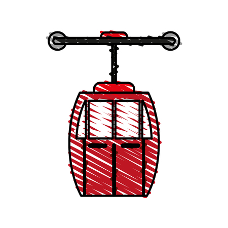 doodle cable car over white background vector illustration iconのイラスト素材