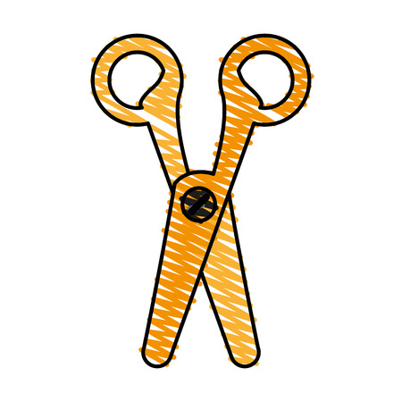 Scissors doodle over white background vector illustrationのイラスト素材
