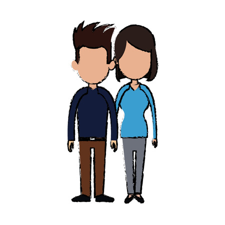 couple holding hands lovely together relationship image vector illustrationのイラスト素材