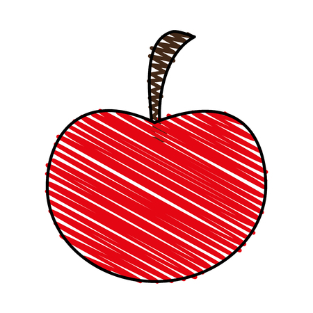 cherry doodle over white background vector illustrationのイラスト素材