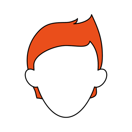 Flat line ginger man over white background vector illustrationのイラスト素材