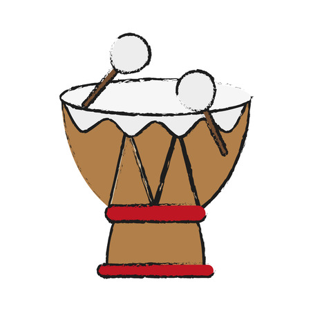 Drum musical instrument draw  vector illustration design graphicのイラスト素材