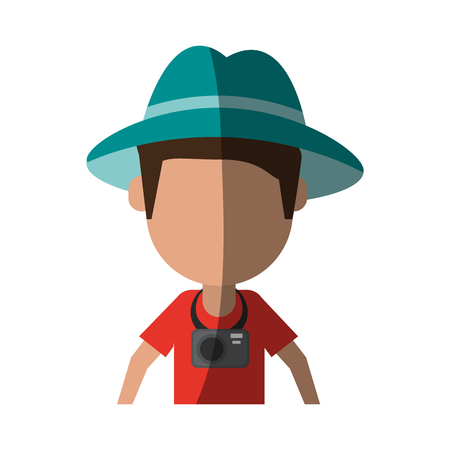 male traveler or tourist avatar icon image vector illustration designのイラスト素材