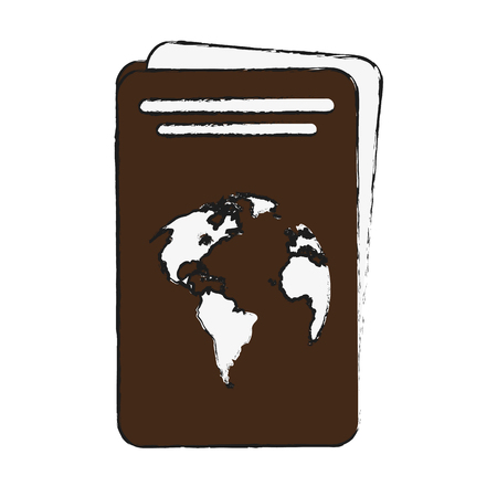 passport with planet on cover icon image vector illustration designのイラスト素材