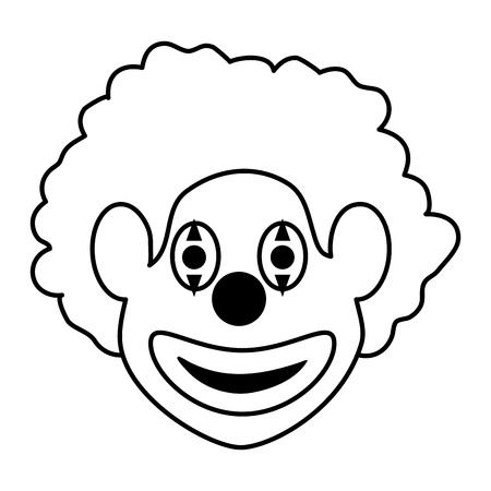 clown face icon image vector illustration design  black and whiteのイラスト素材