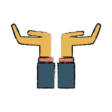 business hands support help receiving gesture vector illustrationのイラスト素材