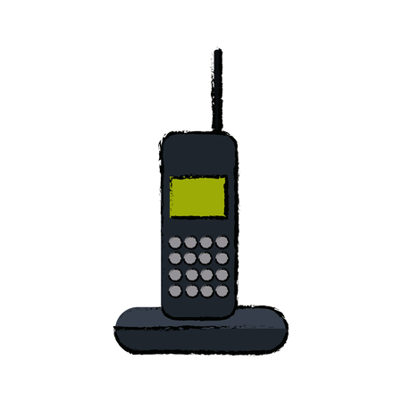 wireless phone telephone communiation office tool vector illustrationのイラスト素材