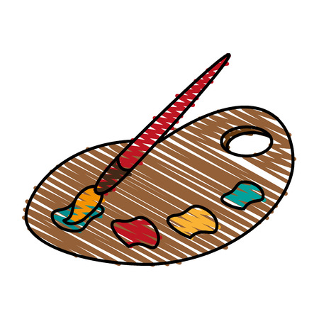 Paint palette mix doodle vector illustration design graphicのイラスト素材