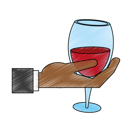 Delicious wine celebration doodle vector illustration design graphicのイラスト素材