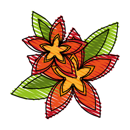 small delicate flowers doodle image vector illustration drawのイラスト素材