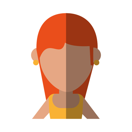 Woman cartoon isolated casual shadow vector illustration design graphicのイラスト素材
