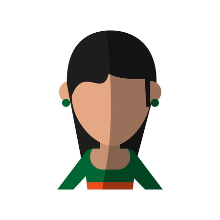 Woman cartoon isolated casual shadow vector illustration design graphicのイラスト素材