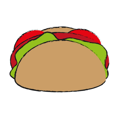 taco fast food icon image vector illustration designのイラスト素材