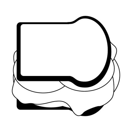 sandwich with vegetables fast food icon image vector illustration design black and whiteのイラスト素材
