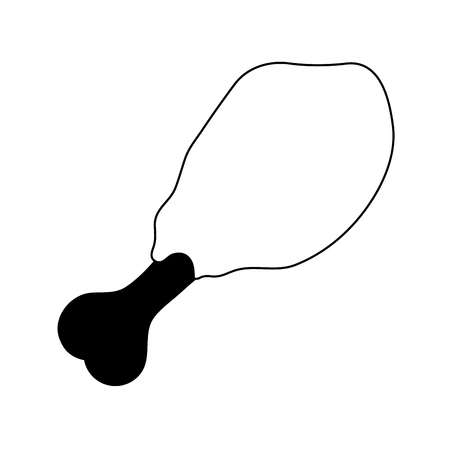 chicken thigh icon image vector illustration design black and whiteのイラスト素材