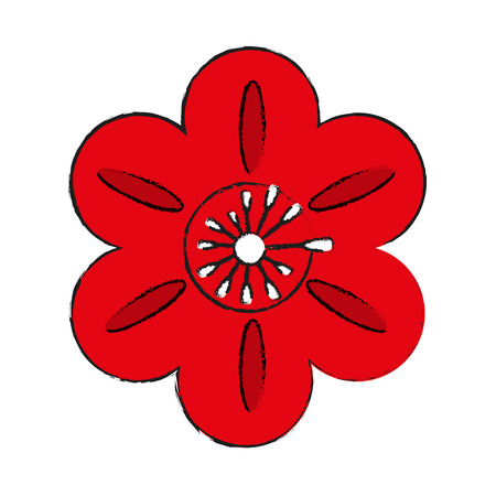 single red flower icon image vector illustration designのイラスト素材