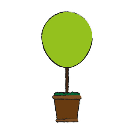 bush plant in pot icon image vector illustration designのイラスト素材