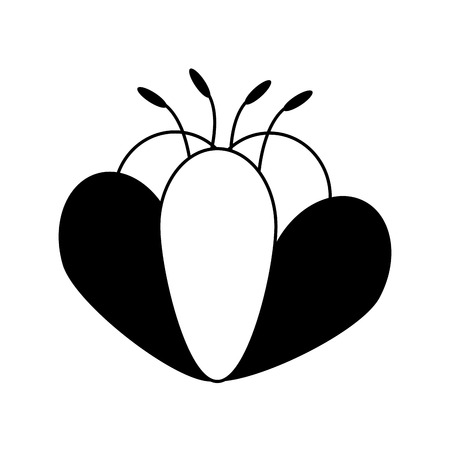 cartoon flower in black and white line icon image vector illustration designのイラスト素材