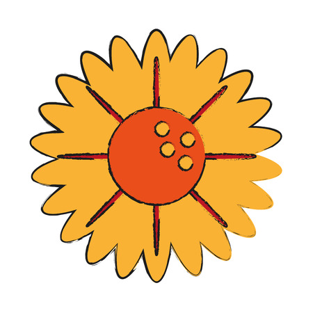 single yellow flower icon image vector illustration designのイラスト素材
