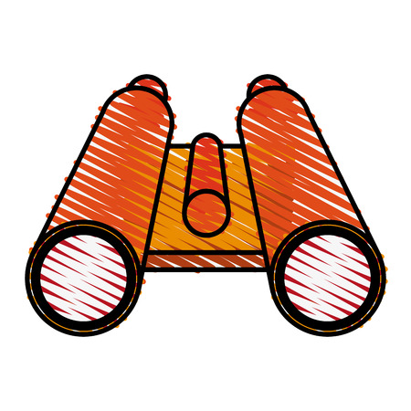 Colorful binoculars doodle over white background vector illustrationのイラスト素材