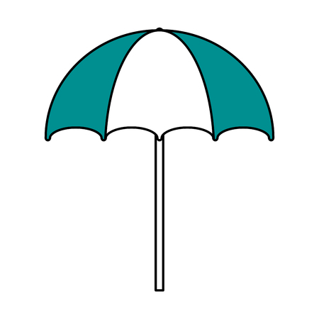 Flat line umbrella with a hint of color over white backgroundのイラスト素材