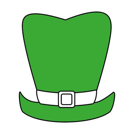 Flat line leprechaun hat with a hint of color over white background vector illustrationのイラスト素材