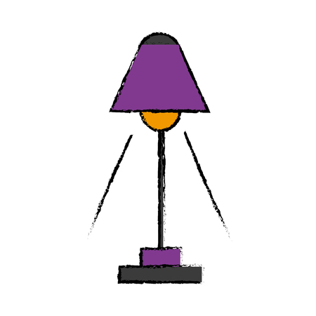 desk lamp electric bulb light equipment vector illustrationのイラスト素材