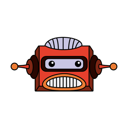 robot head electronic antenna machine vector illustrationのイラスト素材