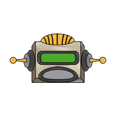 robot head electronic antenna machine vector illustrationのイラスト素材