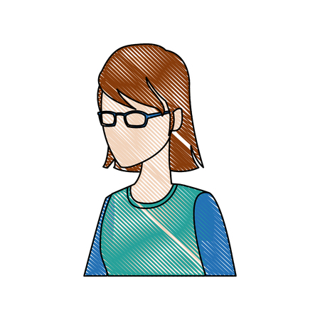 beautiful student girl character avatar image vector illustrationのイラスト素材