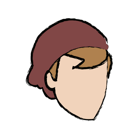 head guy cartoon young people profile vector illustrationのイラスト素材