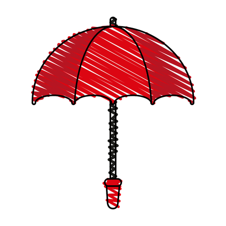 Colorful umbrella doodle over white background vector illustrationのイラスト素材