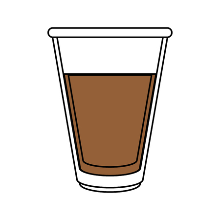 Flat line with drink glass  illustration.のイラスト素材