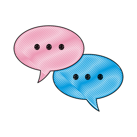 Speech bubbles and dialog balloons chat message vector illustrationのイラスト素材