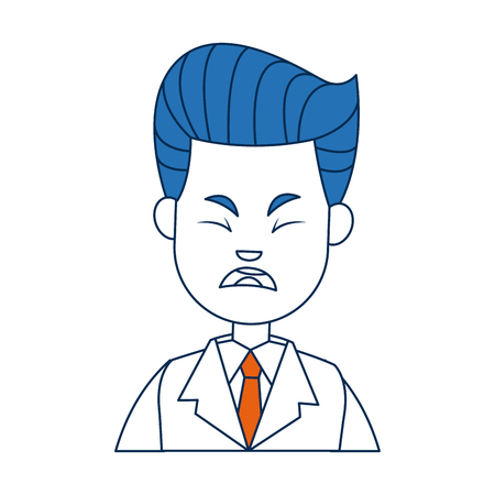 businessman character face male angry vector illustrationのイラスト素材