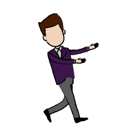businessman character standing suit clothes vector illustrationのイラスト素材