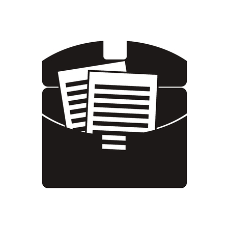 business suitcase with paperwork portfolio concept vector illustrationのイラスト素材