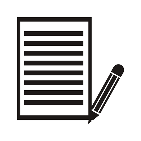 paper sheet with pencil writing image vector illustrationのイラスト素材