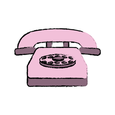 classic telephone communication call device retro vector illustrationのイラスト素材