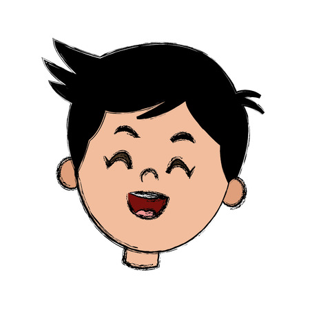 cute young boy kid smile character school child vector illustrationのイラスト素材