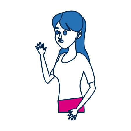 girl avatar people woman young cartoon vector illustrationのイラスト素材