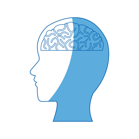 human head and brain mind concept vector illustrationのイラスト素材