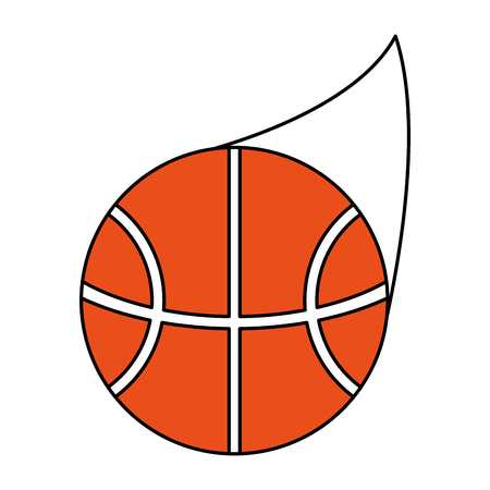Flat line basketball over white background vector illustrationのイラスト素材