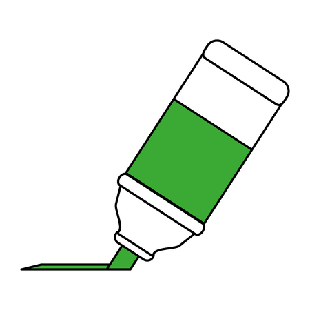 Flat line highlighter pen over white background vector illustrationのイラスト素材