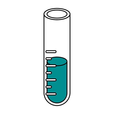 Flat line testing tube over white background vector illustrationのイラスト素材