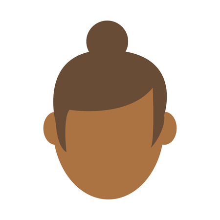 head of woman with hair in bun avatar icon image vector illustration designのイラスト素材