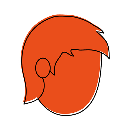 head of man avatar icon image vector illustration design  orange colorのイラスト素材