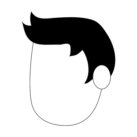 head of man avatar icon image vector illustration design  black and whiteのイラスト素材